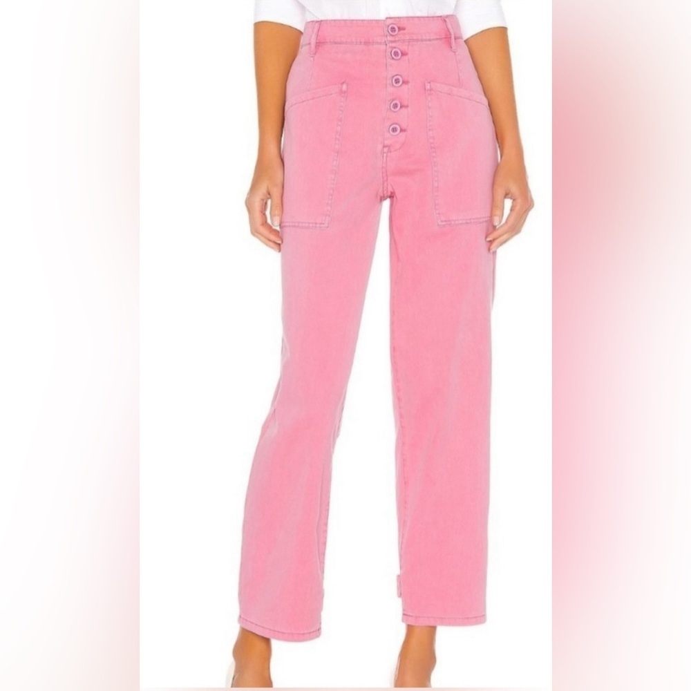 Pistola Tammy Flamingo Pink High Rise Cotton Trouser Pants Cargo Women’s 28